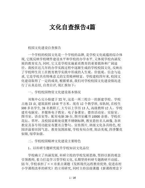 文化自查报告4篇
