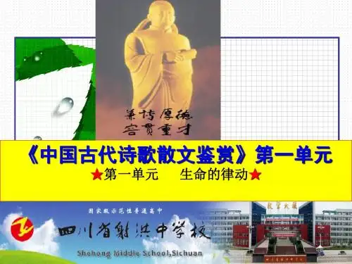 人教课标版高中语文选修2《中国现代诗歌散文鉴赏》第一单元  生命的律动诗歌部分课件3