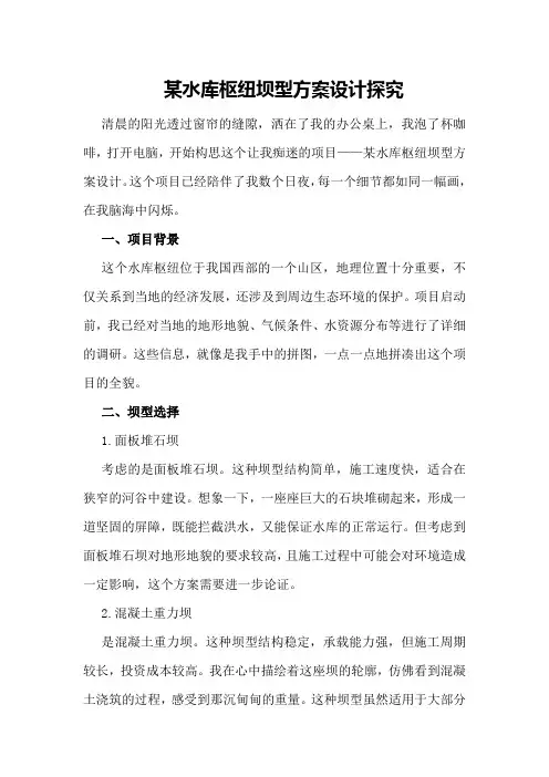 某水库枢纽坝型方案设计探究