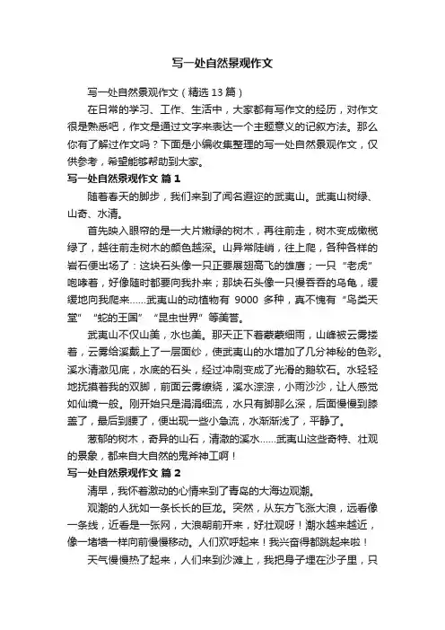 写一处自然景观作文（精选13篇）