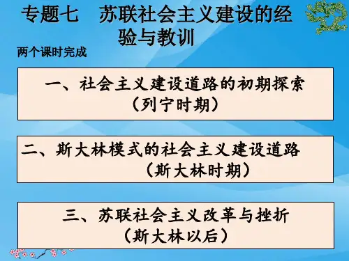 苏联社会主义建设的经验与教训ppt10 人民版