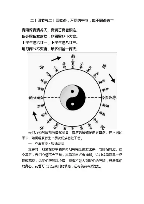 二十四节气二十四款茶，不同的季节，喝不同茶养生