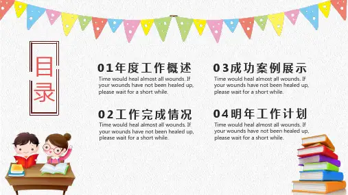 卡通风教育行业述职报告PPT模板