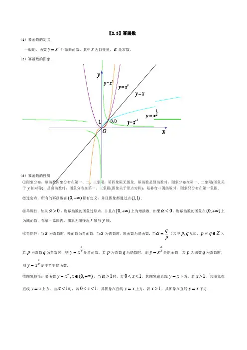 幂函数  反函数 反比例