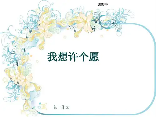 初一作文《我想许个愿》800字(共12页PPT)