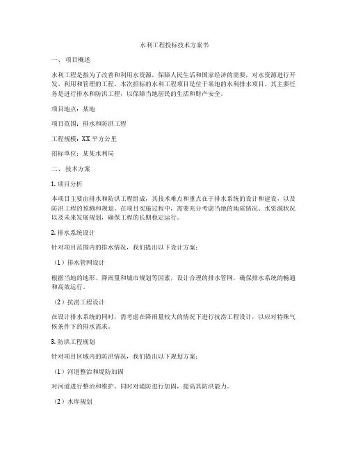 水利工程投标技术方案书