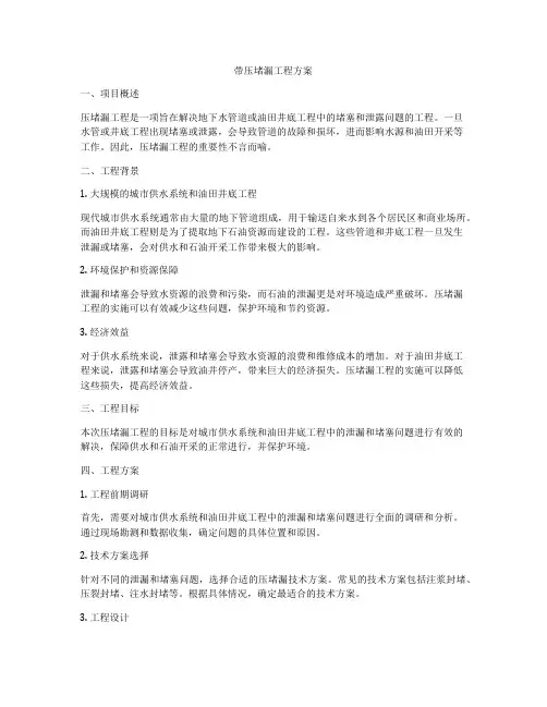 带压堵漏工程方案