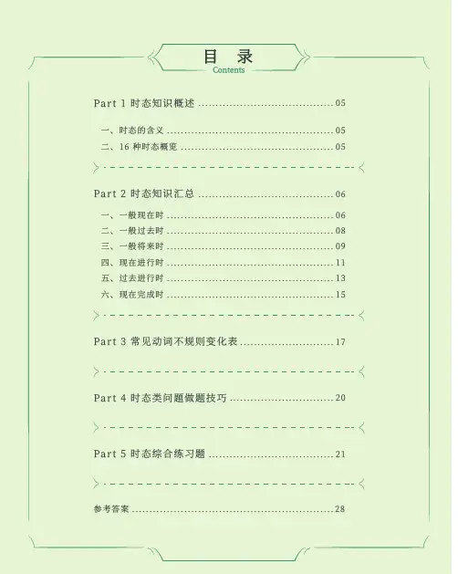 英语六大时态知识总复习含习题答案