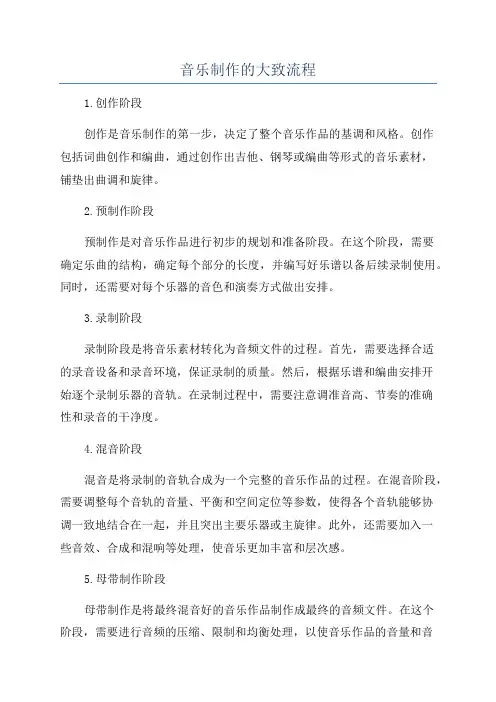 音乐制作的大致流程