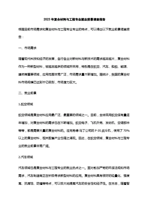 2023年复合材料与工程专业就业前景调查报告