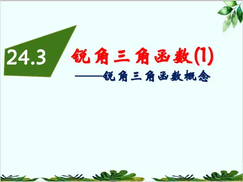 锐角三角函数华东师大版九年级数学上册精品课件PPT