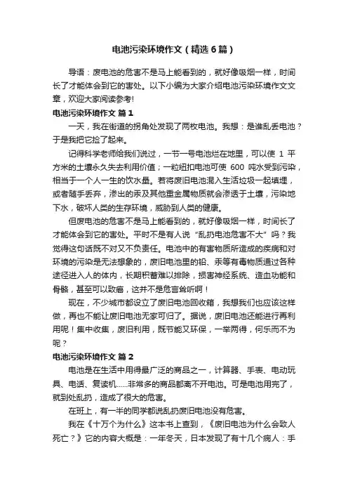 电池污染环境作文（精选6篇）
