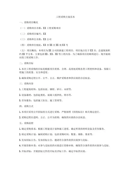 工程采购方案范本