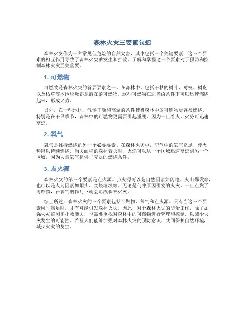 森林火灾三要素包括
