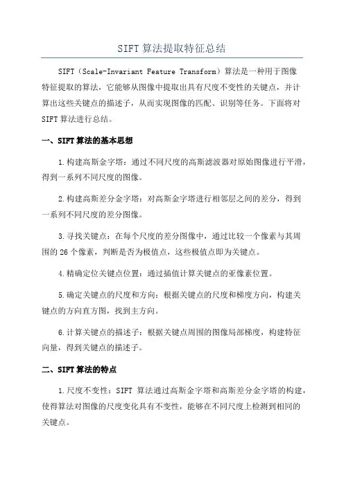 SIFT算法提取特征总结