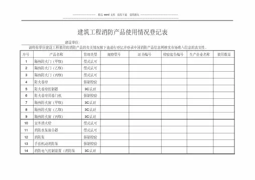 )建筑工程消防产品使用情况登记表
