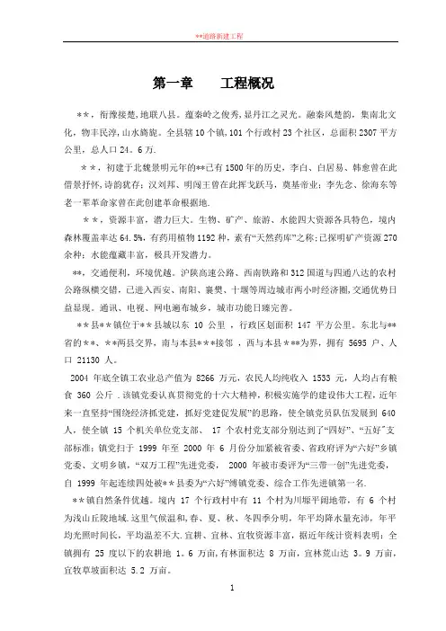 市政道路工程可行性研究报告(完整版)