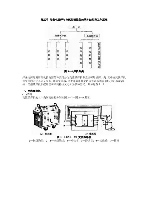第三节 焊条电弧焊与电弧切割设备的基本结构和工作原理