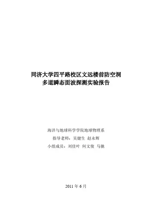 多道瞬态面波探测实验报告