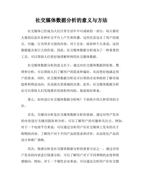 社交媒体数据分析的意义与方法