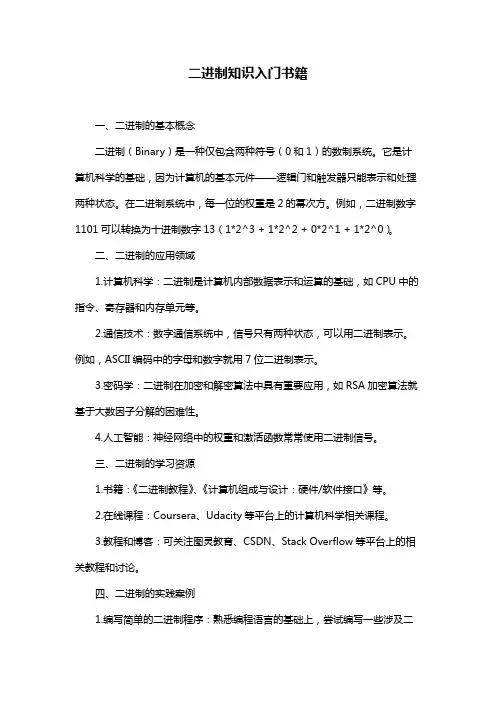 二进制知识入门书籍