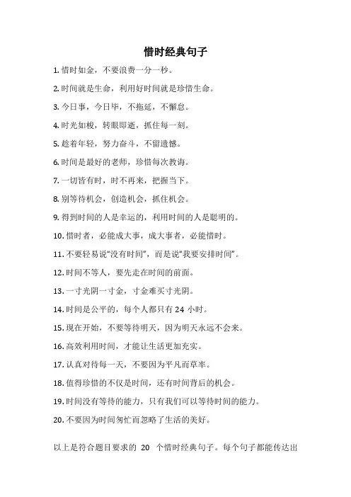 惜时经典句子