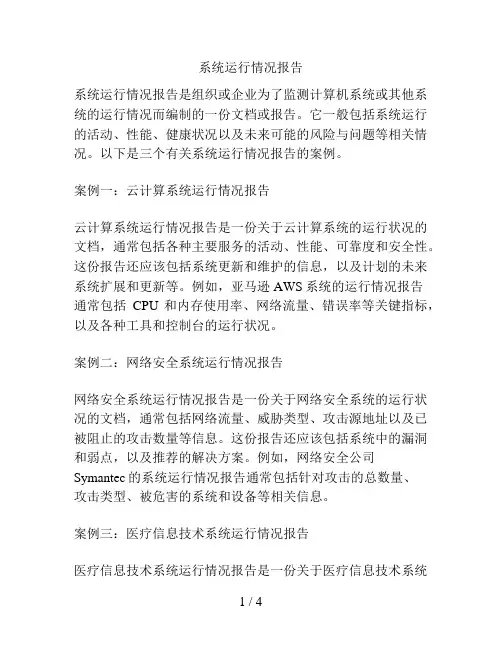 系统运行情况报告