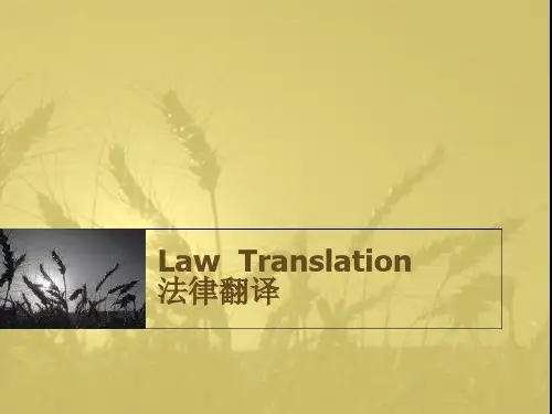 英汉互译课件5Law Translation