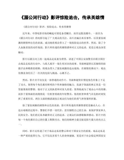 《湄公河行动》影评惊险追击,传承英雄情