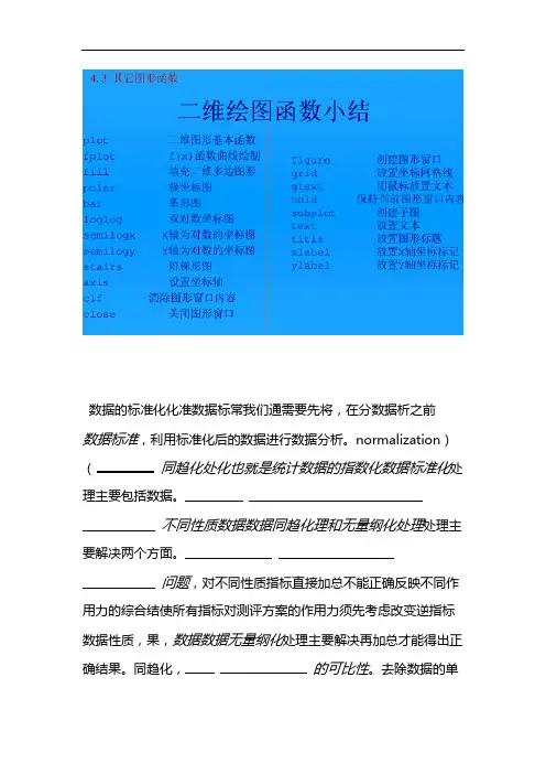数据标准化归一化处理