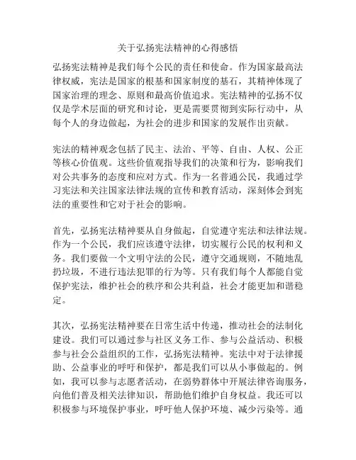 关于弘扬宪法精神的心得感悟
