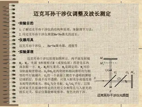 迈克耳孙干涉仪调整及波长测定