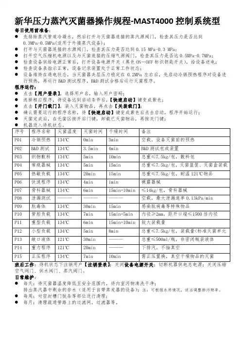 新华压力蒸汽灭菌器操作规程