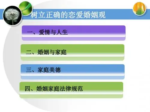 树立正确的恋爱婚姻观课件