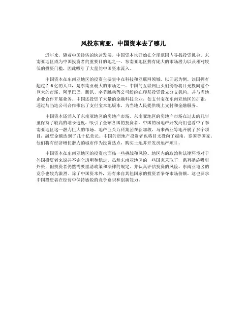 风投东南亚,中国资本去了哪儿