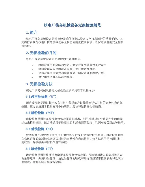 核电厂核岛机械设备无损检验规范
