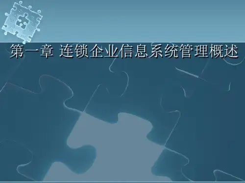 连锁企业信息系统管理概述