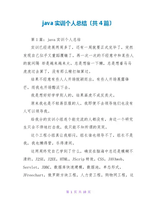 java实训个人总结(共4篇)