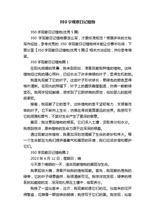 350字观察日记植物