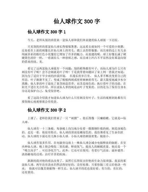 仙人球作文300字