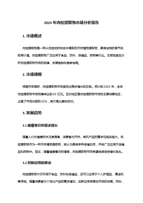 2024年肉桂提取物市场分析报告