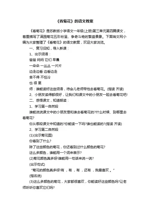 《看菊花》的语文教案