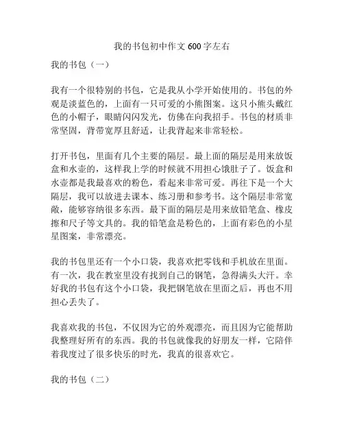 我的书包初中作文600字左右