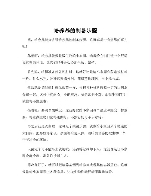 培养基的制备步骤