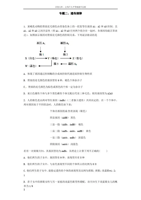 专题二遗传规律经典例题