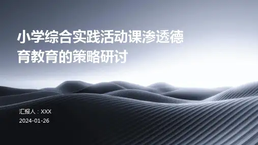 小学综合实践活动课渗透德育教育的策略研讨