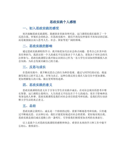 思政实践个人感想