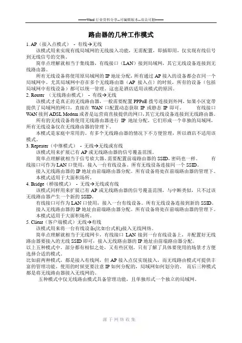 路由器的几种工作模式