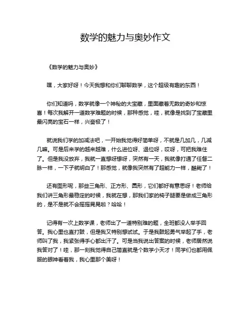 数学的魅力与奥妙作文
