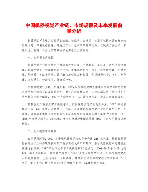 中国机器视觉产业链、市场规模及未来发展前景分析